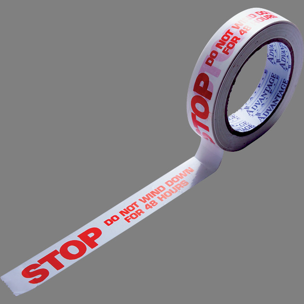EXAMPLE IMAGE A209 "Do not wind down" Tape 25mm width with repeating message